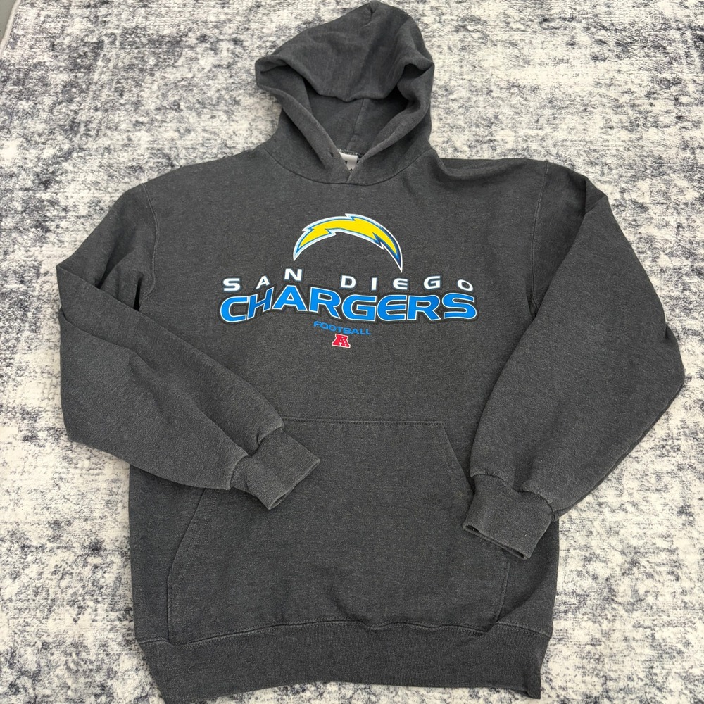 NFL Team Apparel San Diego Chargers Gray Graphic Hoodie Mens S/M Football